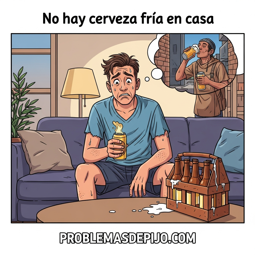 No hay cerveza fría en casa